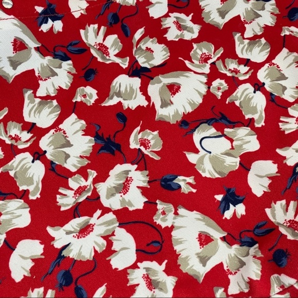 Joe Fresh Canvas Floral Tote Bag Red - Picture 2 of 3